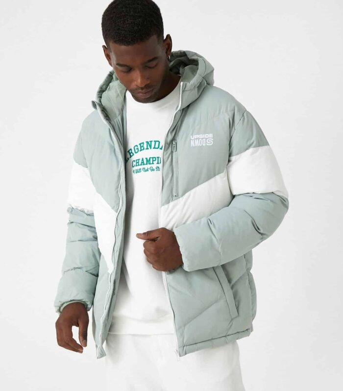 Hooded Inflatable Coat Printed Waterproof