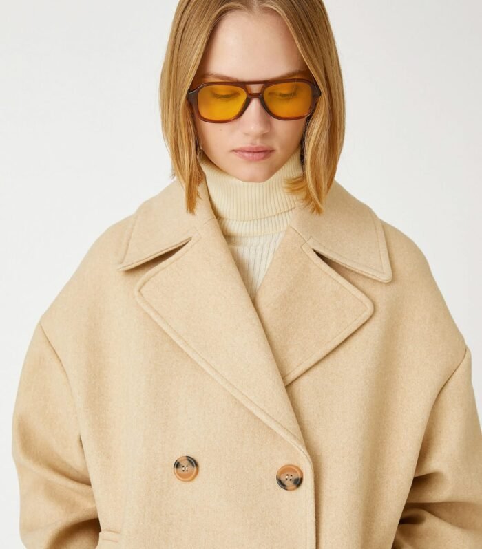 Midi Length Cachet Coat Double Breasted Buttoned