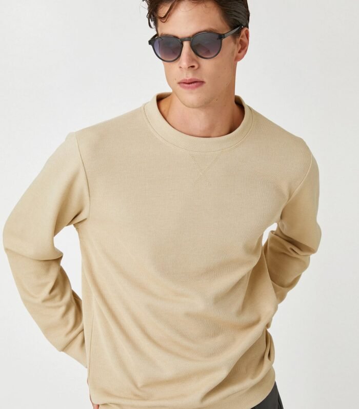 Basic Melange Sweater Knitwear Crew Neck Long Sleeve